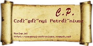 Czégényi Petróniusz névjegykártya